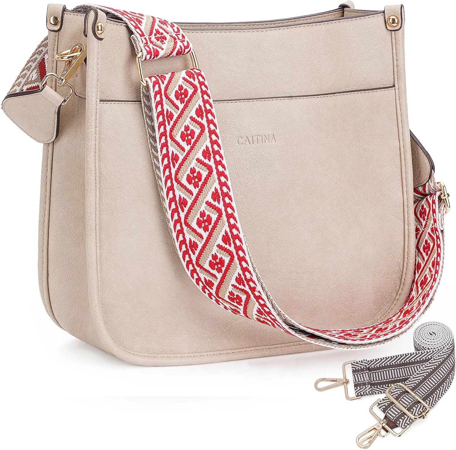 Crossbody Bag Women Vegan Leather Hobo Handbag Trendy Crossbody Shoulder Bag Purses For Women with 2 Adjustable Strap