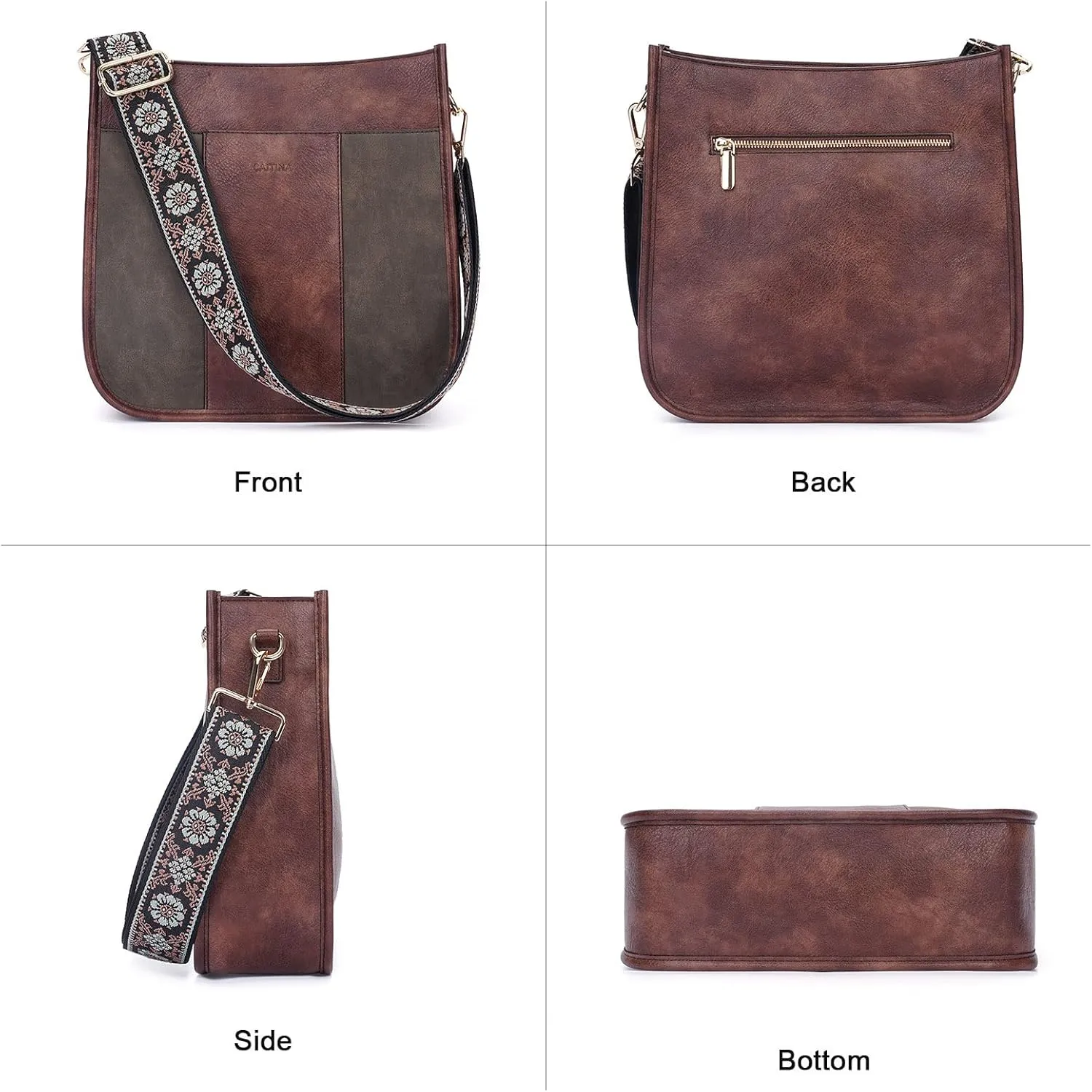 Crossbody Bag Women Vegan Leather Hobo Handbag Trendy Crossbody Shoulder Bag Purses For Women with 2 Adjustable Strap