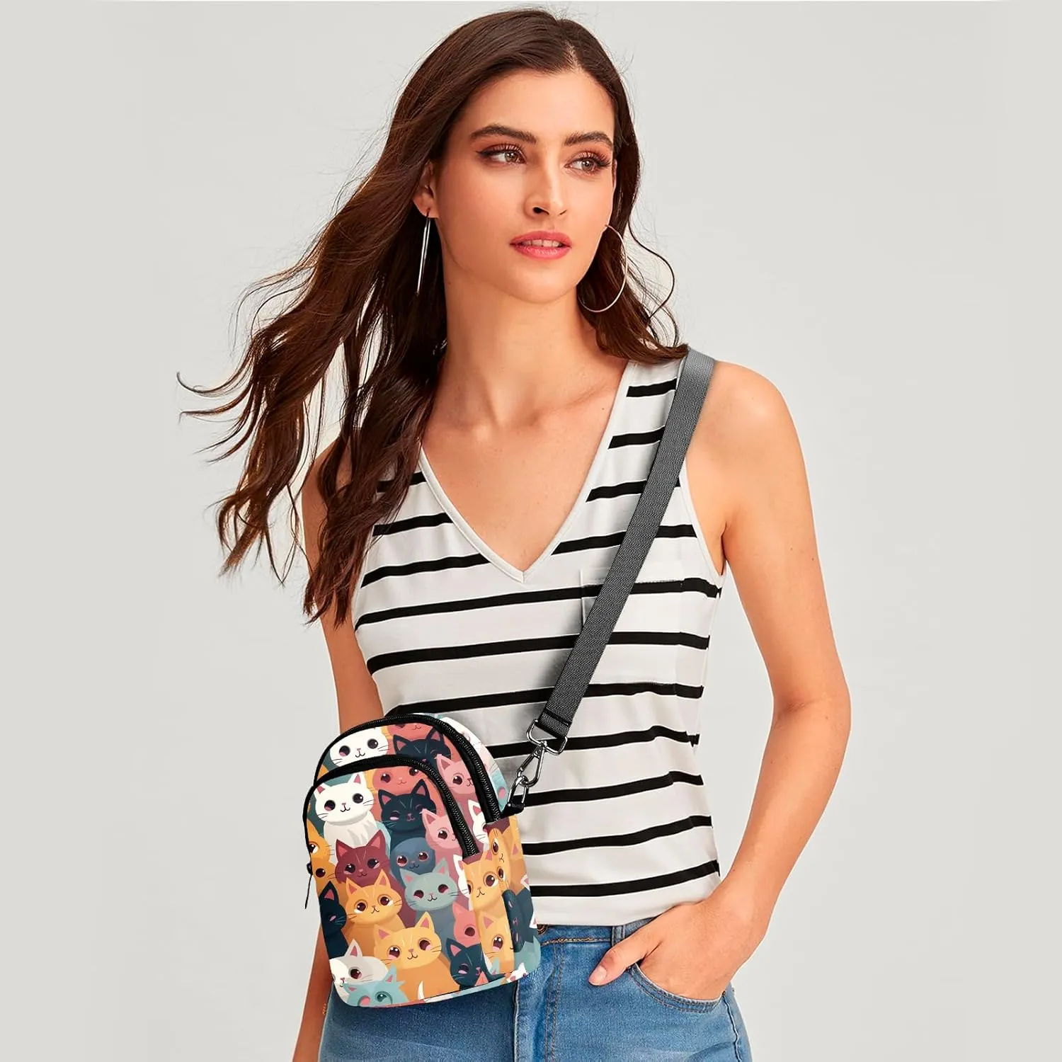 Crossbody Bags for Women Cell Phone Bag Mini Over Shoulder Handbag Purse with Card Slots and Adjustable Strap