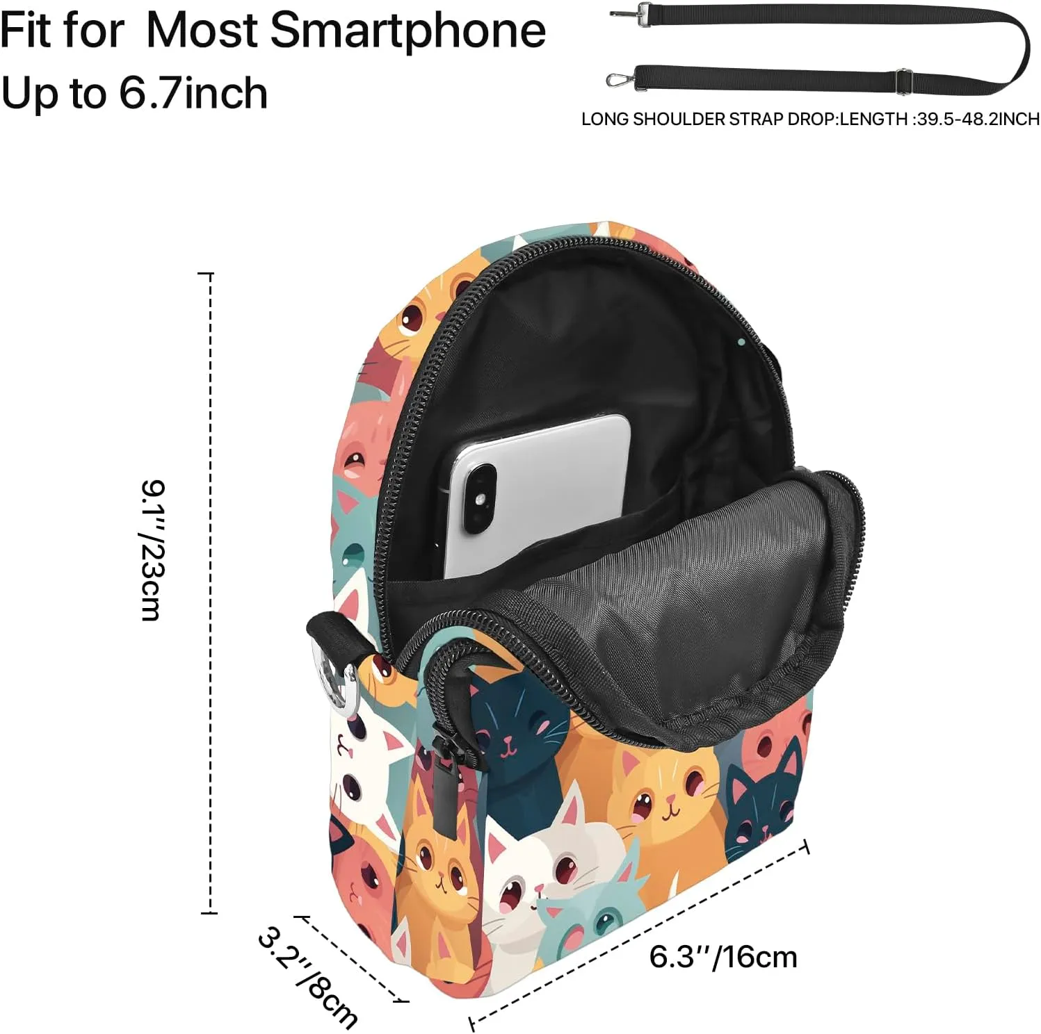 Crossbody Bags for Women Cell Phone Bag Mini Over Shoulder Handbag Purse with Card Slots and Adjustable Strap