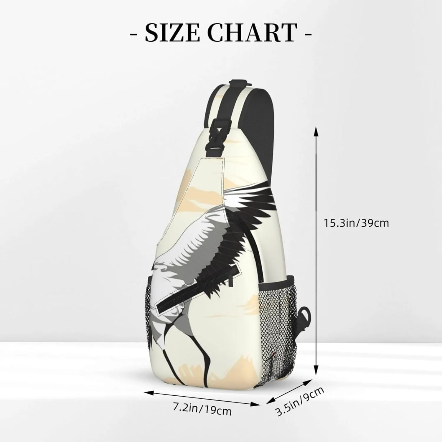 Crossbody Bags for Women Men Trendy Sling Bag Casual Chest Bag Japanese Crane Shoulder Bag for Travel Sport