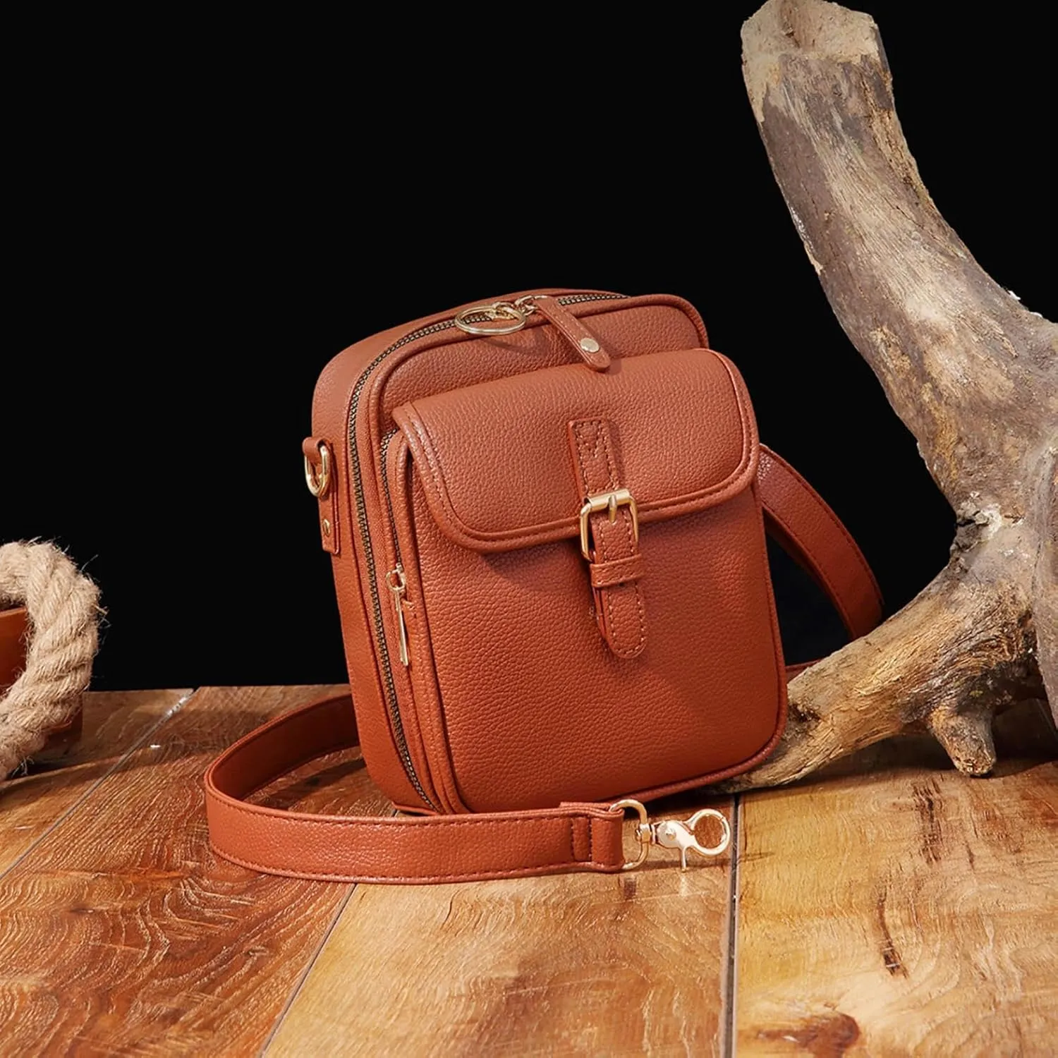 Crossbody Bags for Women Mini Messenger Bag 2025 Upgrade Vintage Double Layer Large Capacity Mini Messenger Bag