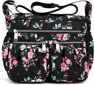 Crossbody Bags for Women Multiple Pockets Shoulder Handbag Casual Nylon Lightweight Purse