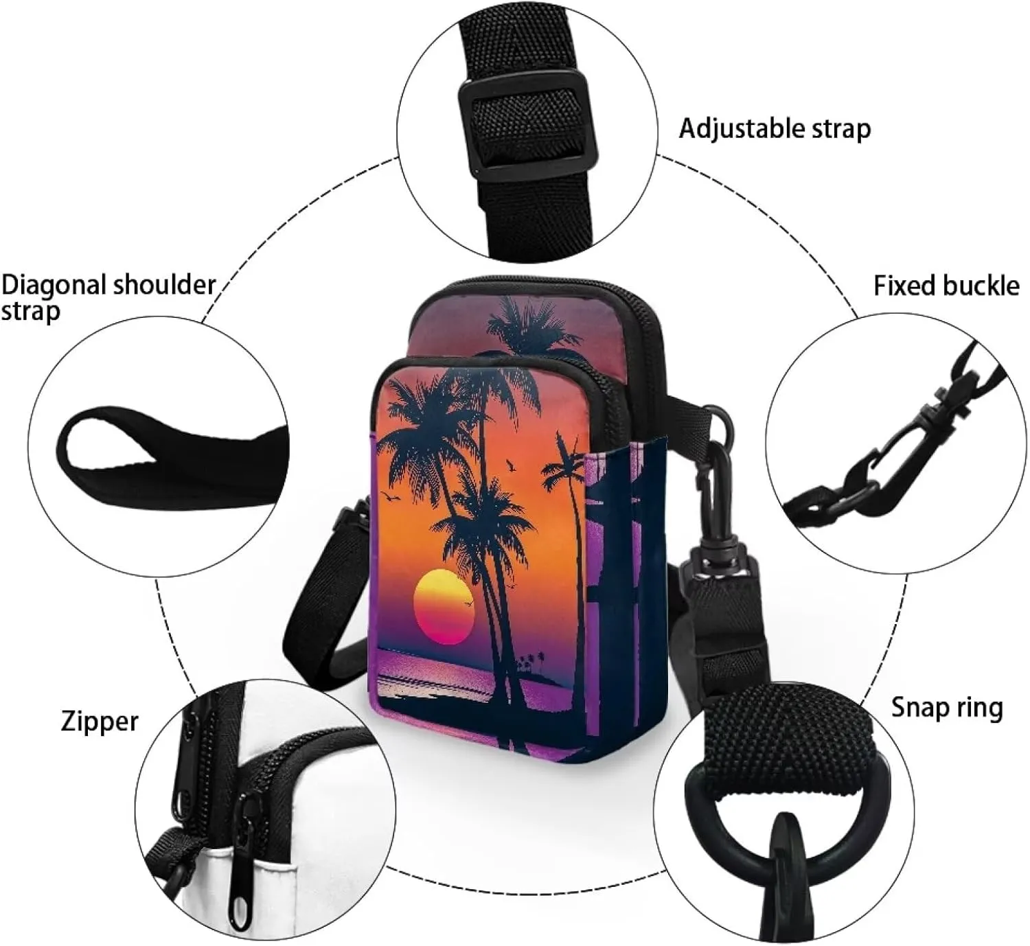 Crossbody Bags for Women Personalised Phone Purse Sling Coin Wallet Casual Messenger Bag