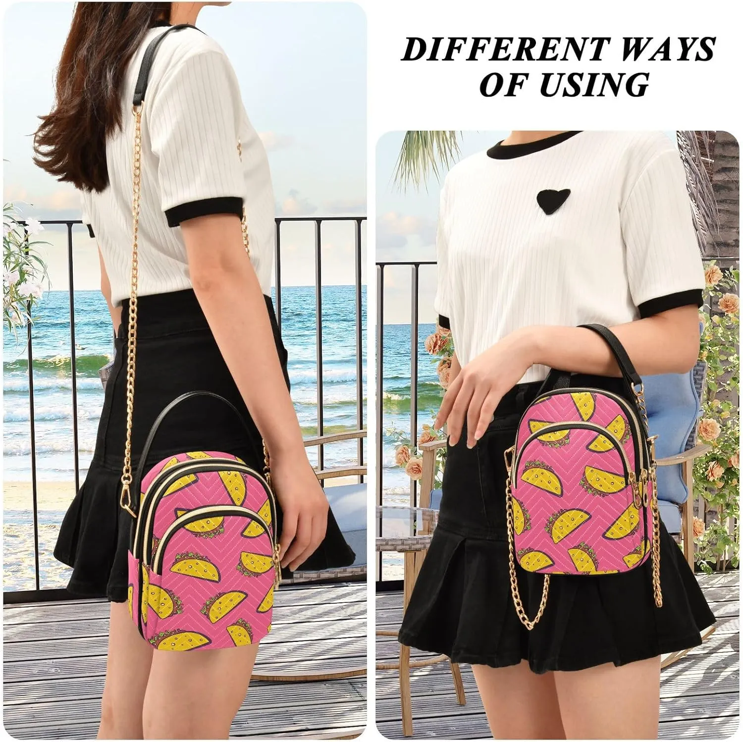 Crossbody Bags for Women Space Quilted Chain Crossbody Purses Trendy Cross Body Phone Purse Handbag