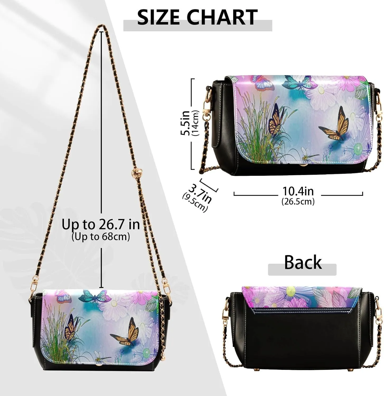 Crossbody Bags for Women Trendy Women's Black Shoulder Bag Small PU Leather Flap Cross Body Bag Handbags