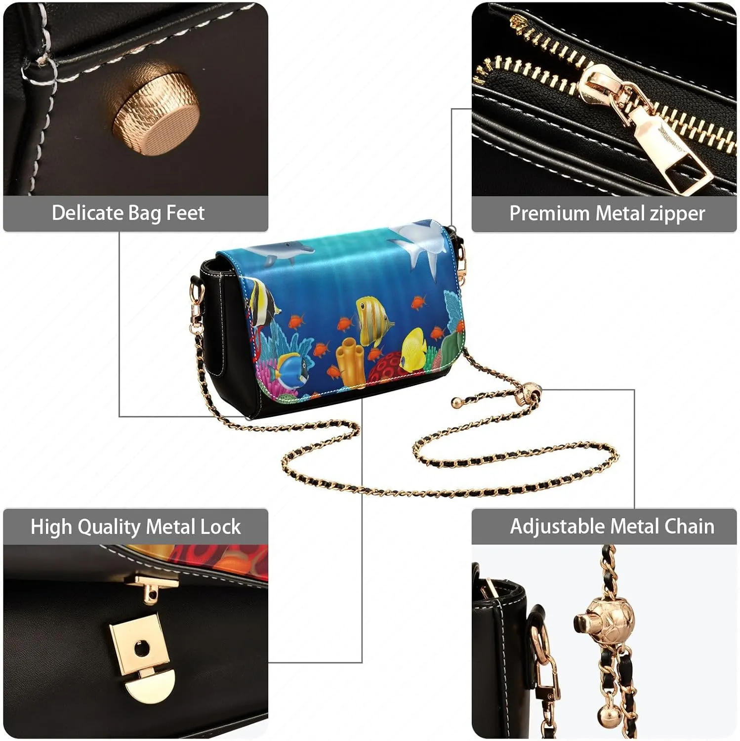 Crossbody Bags for Women Trendy Women's Black Shoulder Bag Small PU Leather Flap Cross Body Bag Handbags