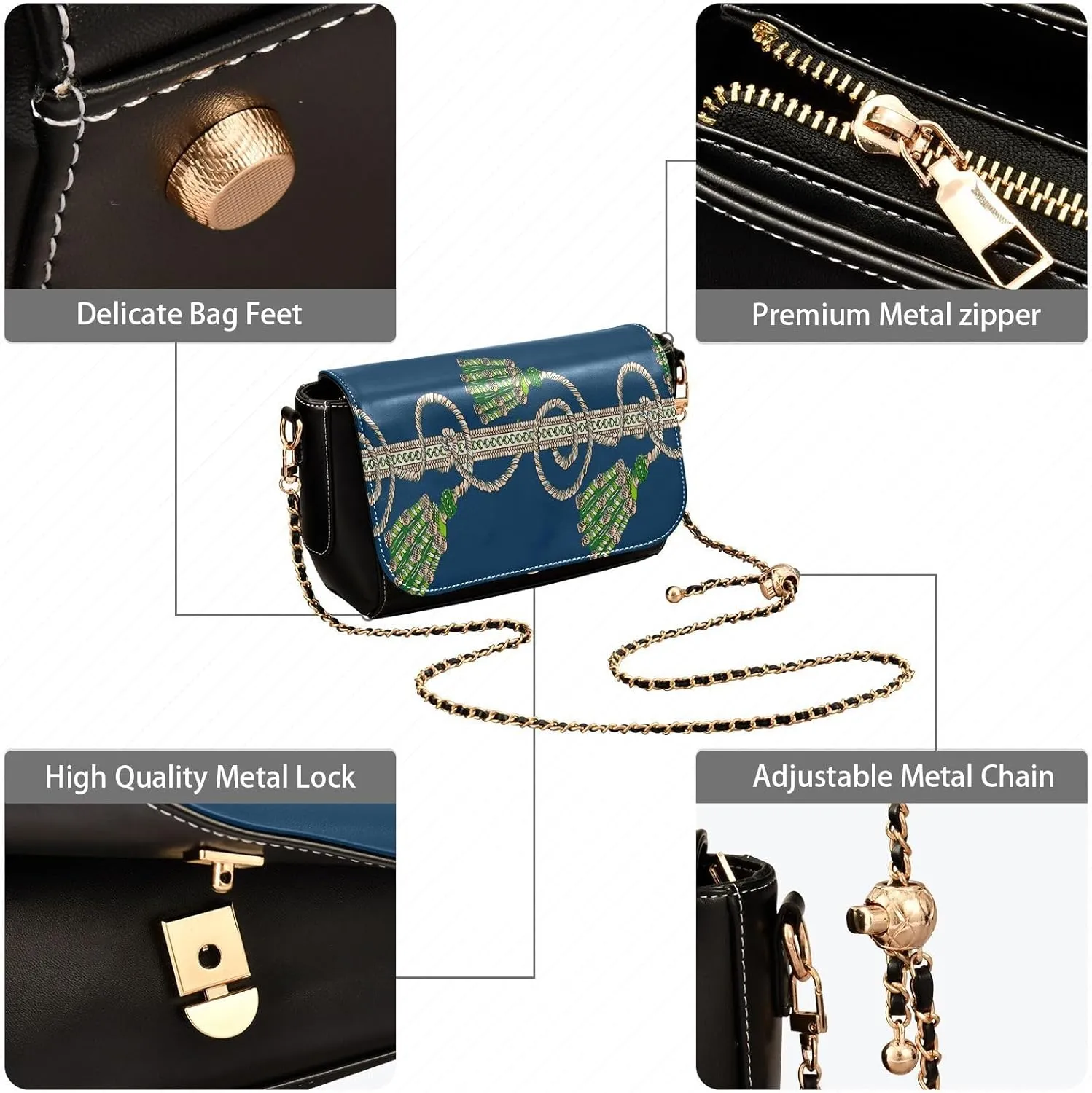 Crossbody Bags for Women Trendy Women's Black Shoulder Bag Small PU Leather Flap Cross Body Bag Handbags