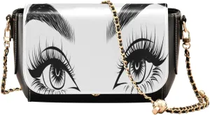 Crossbody Bags for Women Trendy Women's Black Shoulder Bag Small PU Leather Flap Cross Body Bag Handbags