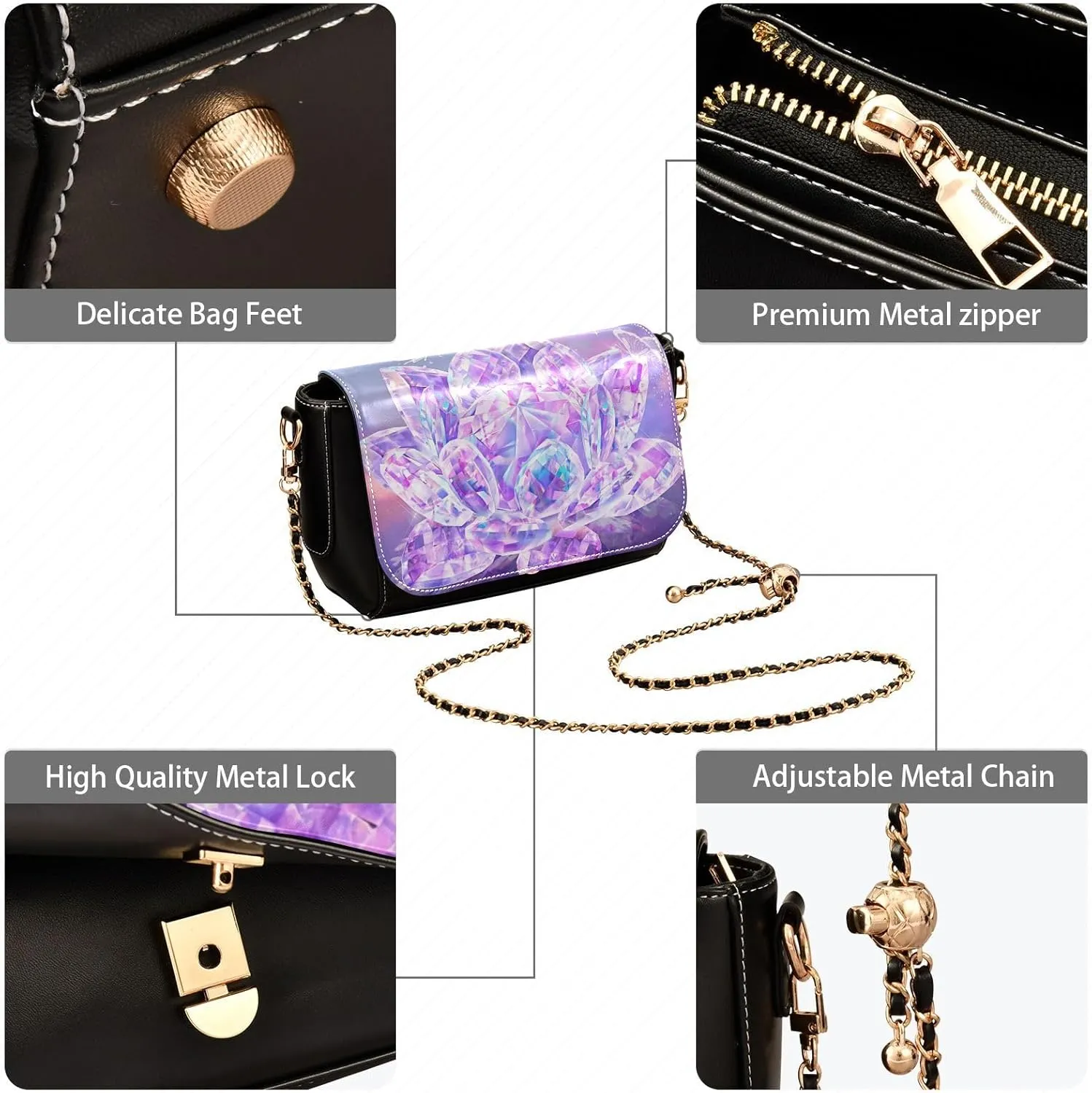 Crossbody Bags for Women Trendy Women's Black Shoulder Bag Small PU Leather Flap Cross Body Bag Handbags