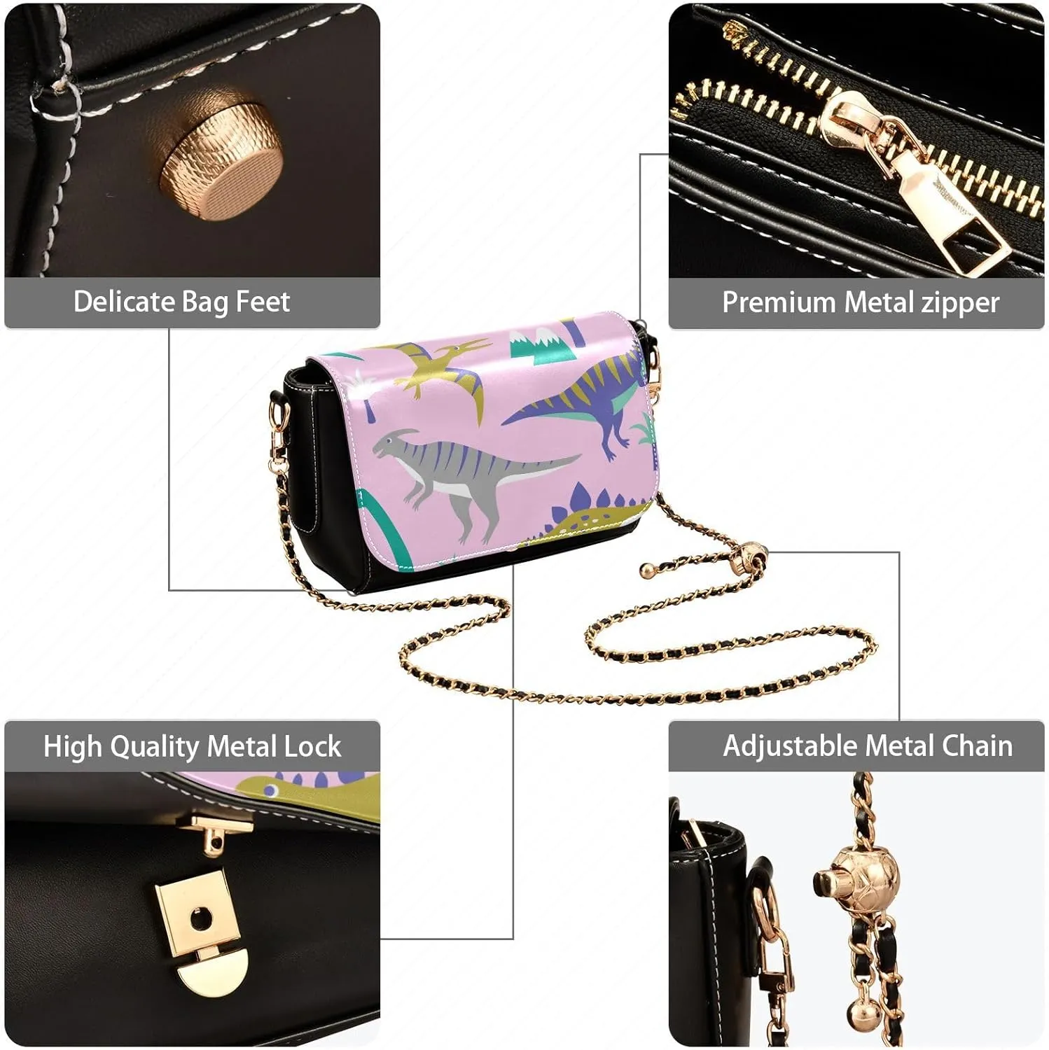 Crossbody Bags for Women Trendy Women's Black Shoulder Bag Small PU Leather Flap Cross Body Bag Handbags