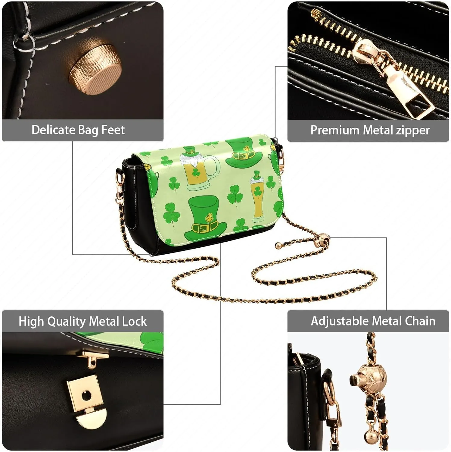 Crossbody Bags for Women Trendy Women's Black Shoulder Bag Small PU Leather Flap Cross Body Bag Handbags