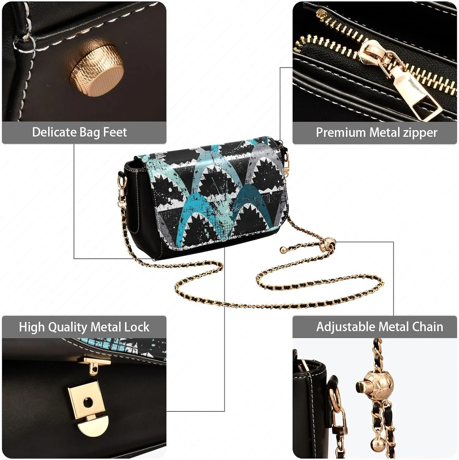 Crossbody Bags for Women Trendy Women's Black Shoulder Bag Small PU Leather Flap Cross Body Bag Handbags