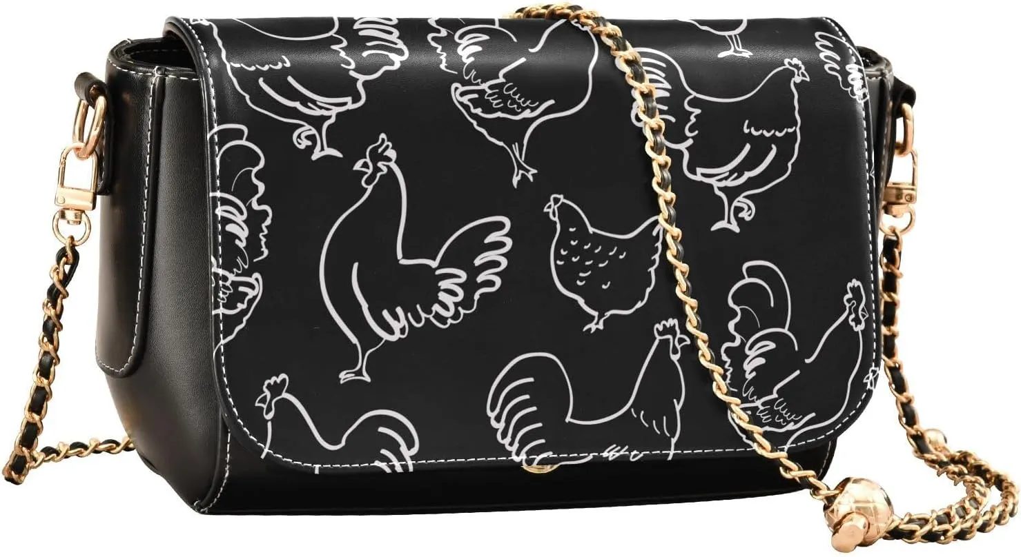 Crossbody Bags for Women Trendy Women's Black Shoulder Bag Small PU Leather Flap Cross Body Bag Handbags