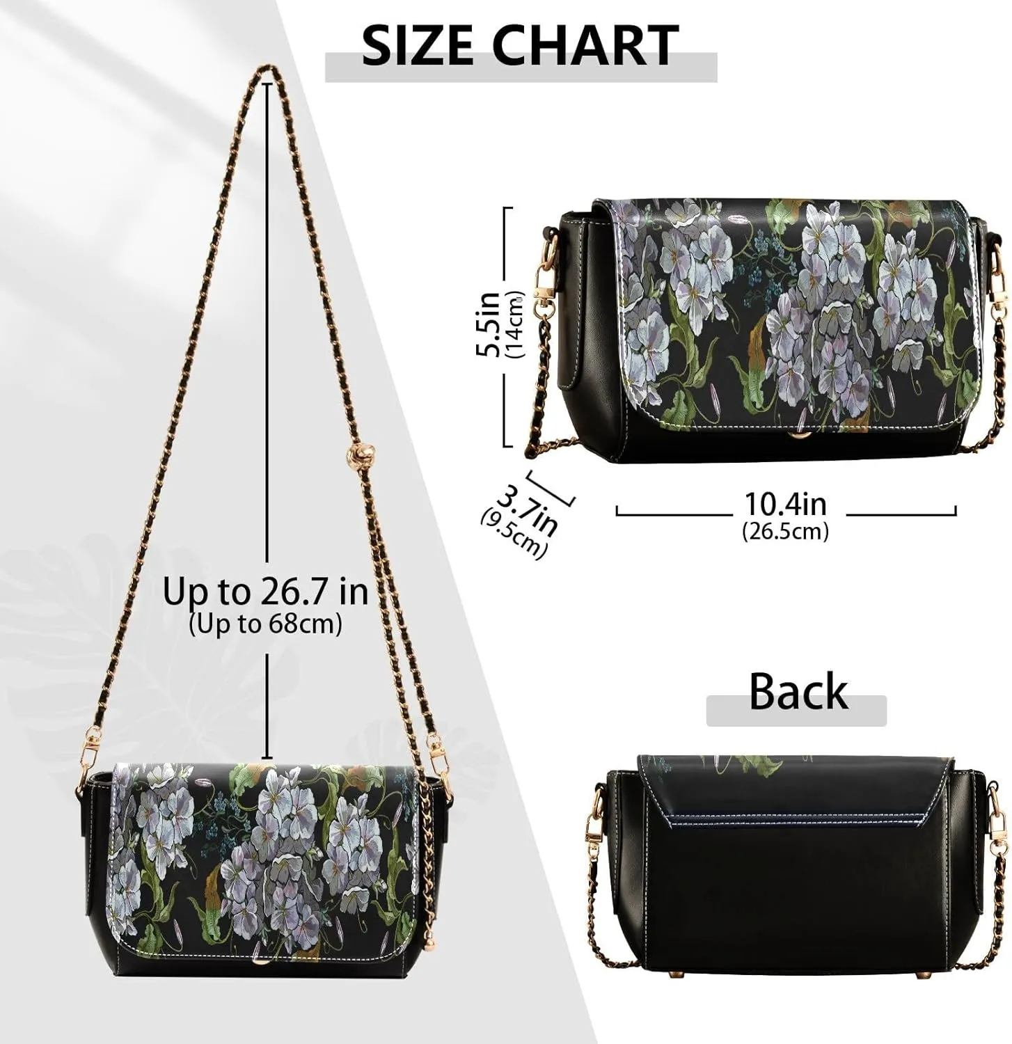 Crossbody Bags for Women Trendy Women's Black Shoulder Bag Small PU Leather Flap Cross Body Bag Handbags