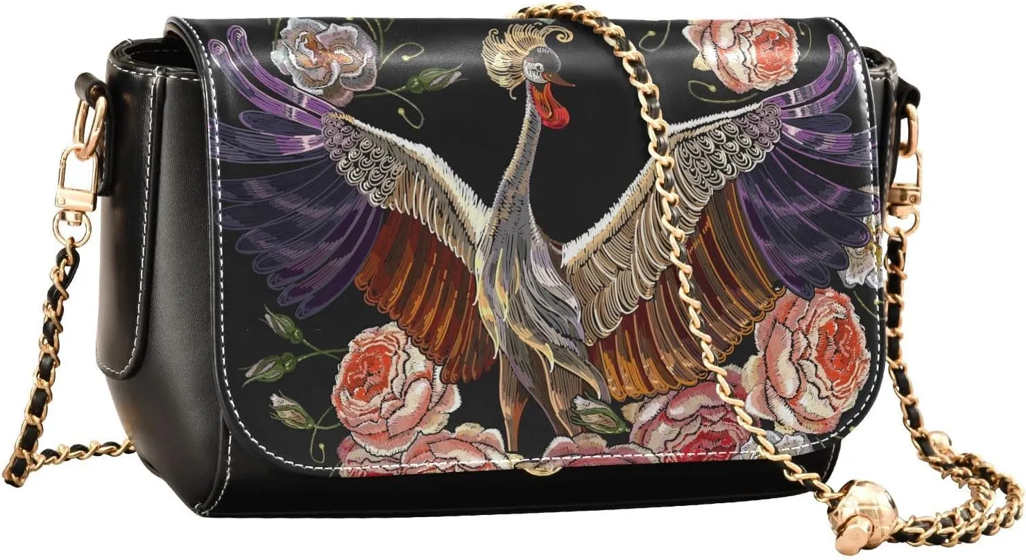 Crossbody Bags for Women Trendy Women's Black Shoulder Bag Small PU Leather Flap Cross Body Bag Handbags