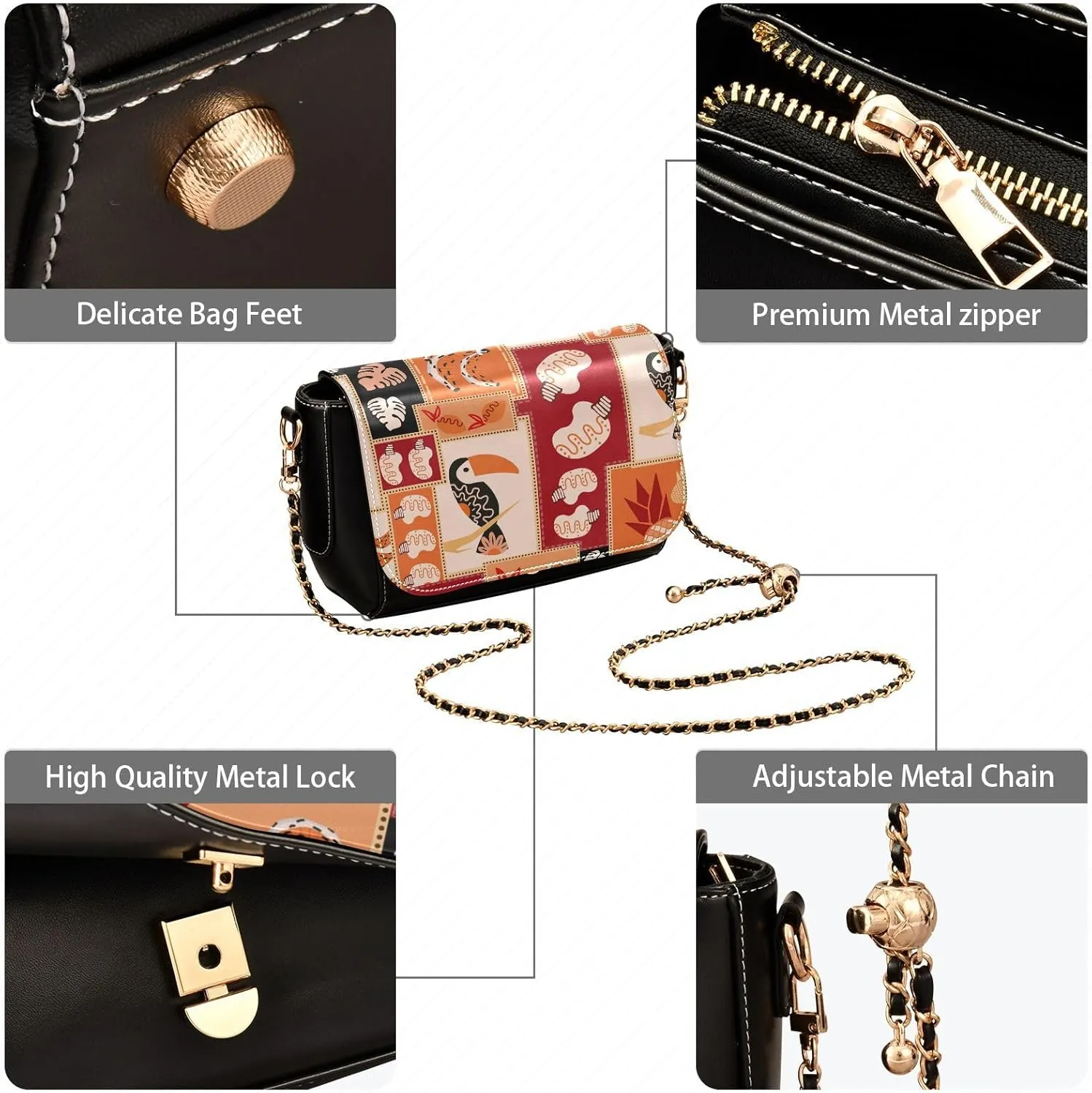 Crossbody Bags for Women Trendy Women's Black Shoulder Bag Small PU Leather Flap Cross Body Bag Handbags