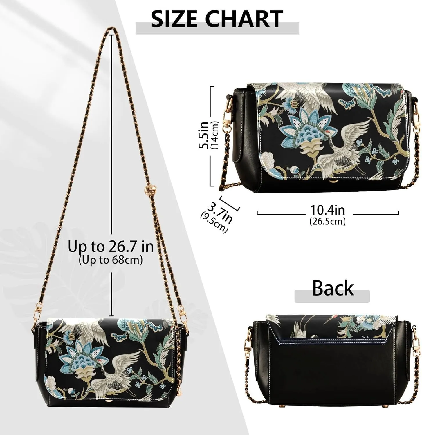 Crossbody Bags for Women Trendy Women's Black Shoulder Bag Small PU Leather Flap Cross Body Bag Handbags