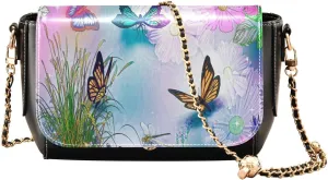 Crossbody Bags for Women Trendy Women's Black Shoulder Bag Small PU Leather Flap Cross Body Bag Handbags