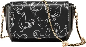 Crossbody Bags for Women Trendy Women's Black Shoulder Bag Small PU Leather Flap Cross Body Bag Handbags