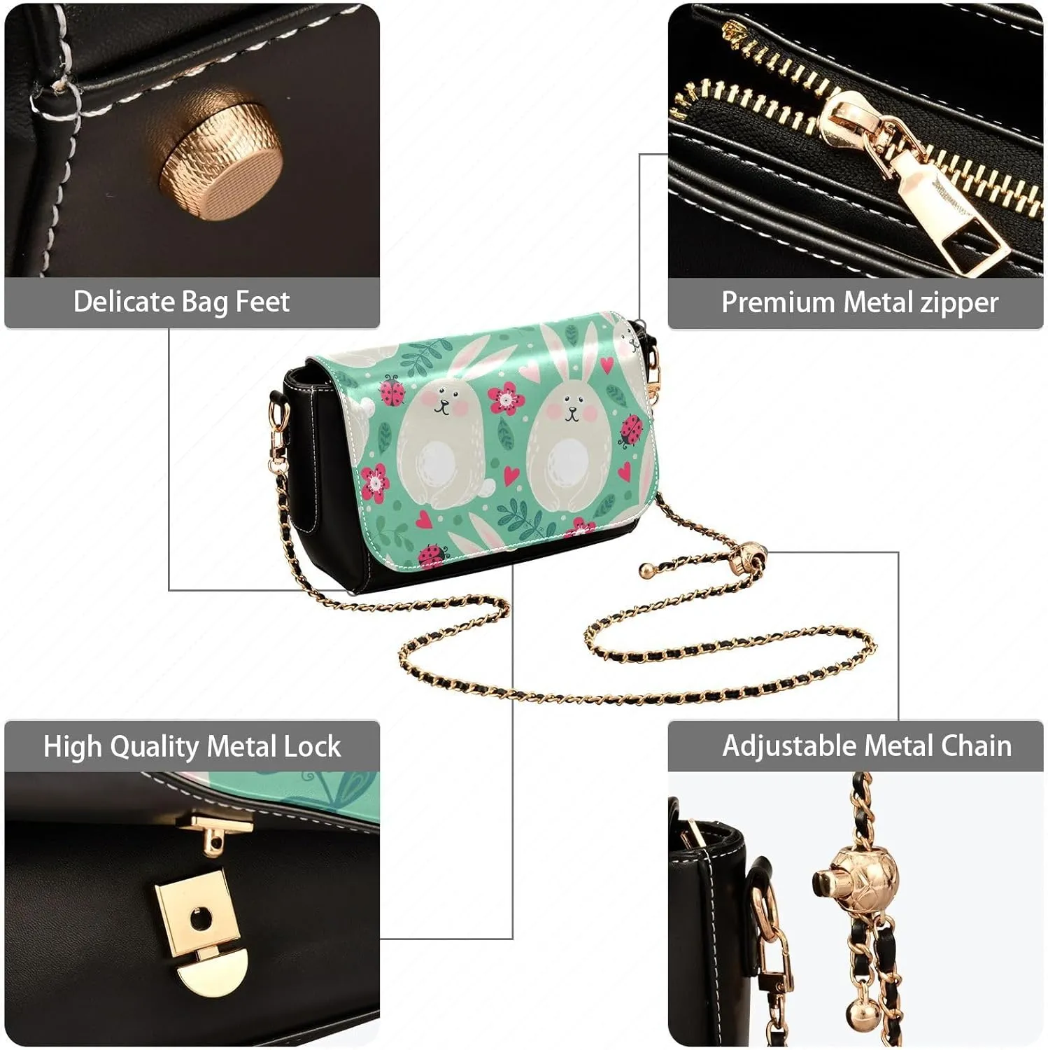 Crossbody Bags for Women Trendy Women's Black Shoulder Bag Small PU Leather Flap Cross Body Bag Handbags