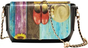 Crossbody Bags for Women Trendy Women's Black Shoulder Bag Small PU Leather Flap Cross Body Bag Handbags