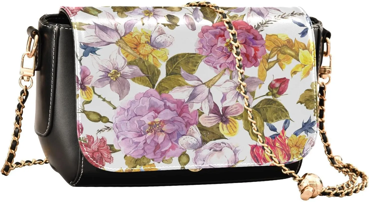 Crossbody Bags for Women Trendy Women's Black Shoulder Bag Small PU Leather Flap Cross Body Bag Handbags