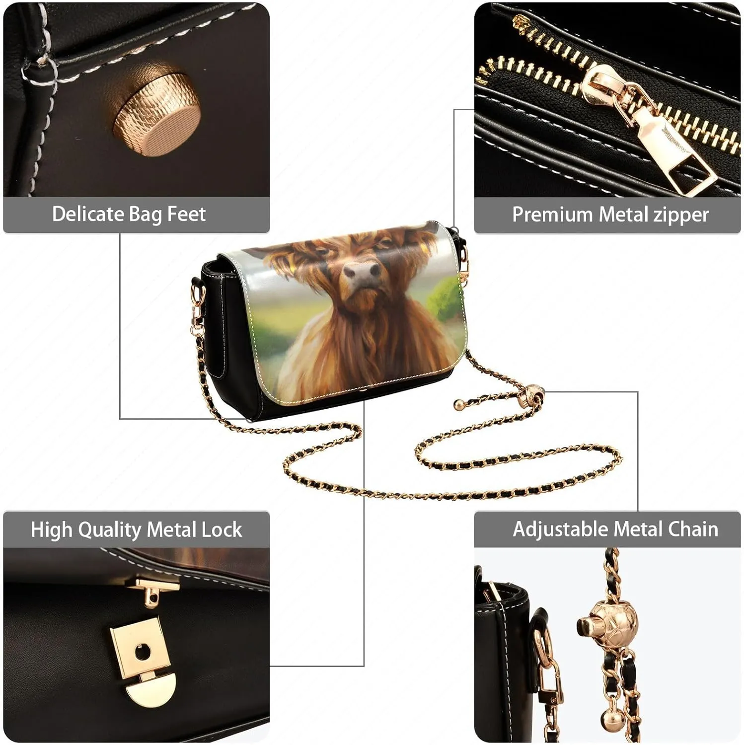 Crossbody Bags for Women Trendy Women's Black Shoulder Bag Small PU Leather Flap Cross Body Bag Handbags