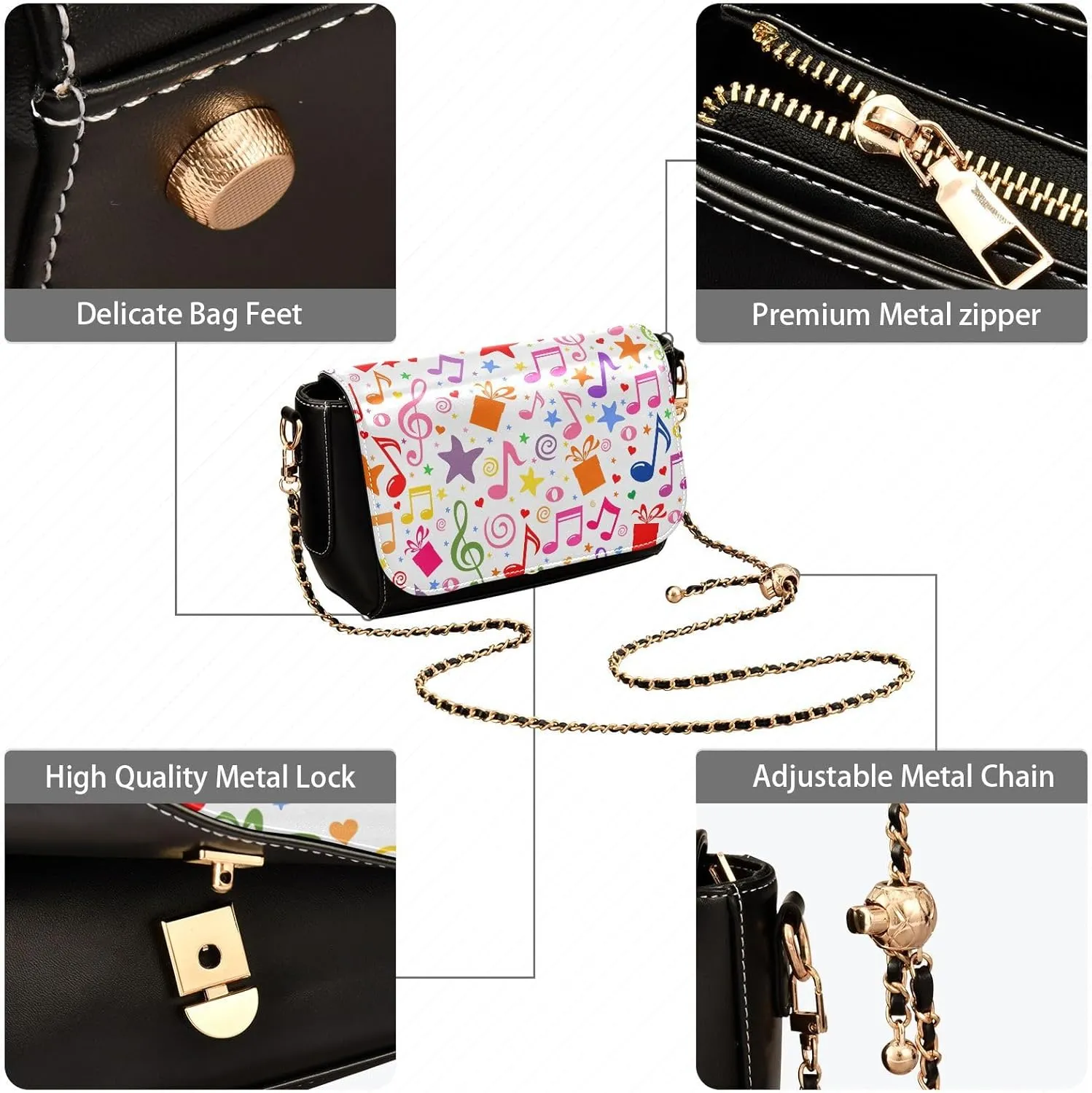 Crossbody Bags for Women Trendy Women's Black Shoulder Bag Small PU Leather Flap Cross Body Bag Handbags