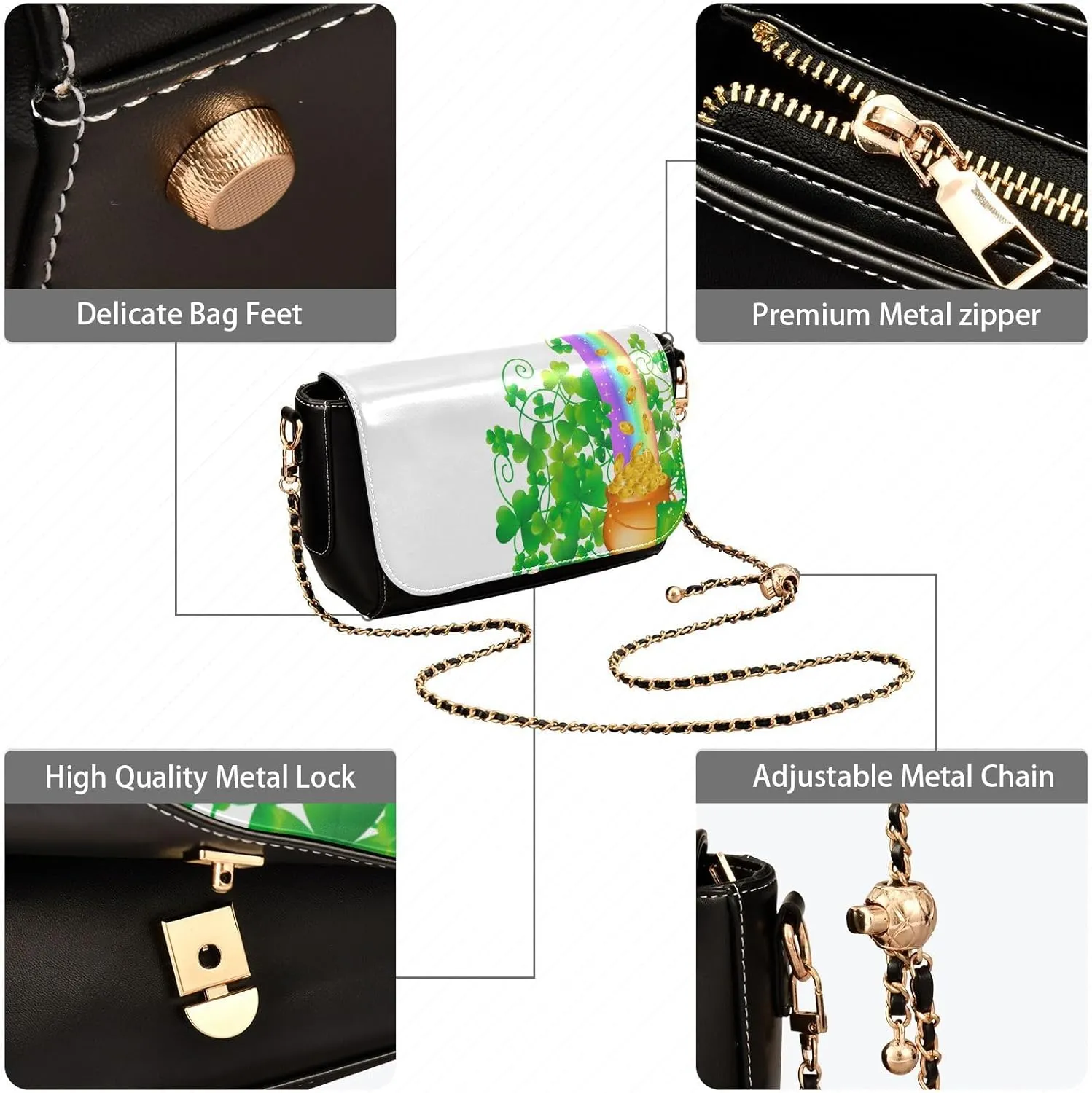 Crossbody Bags for Women Trendy Women's Black Shoulder Bag Small PU Leather Flap Cross Body Bag Handbags
