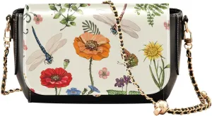 Crossbody Bags for Women Trendy Women's Black Shoulder Bag Small PU Leather Flap Cross Body Bag Handbags