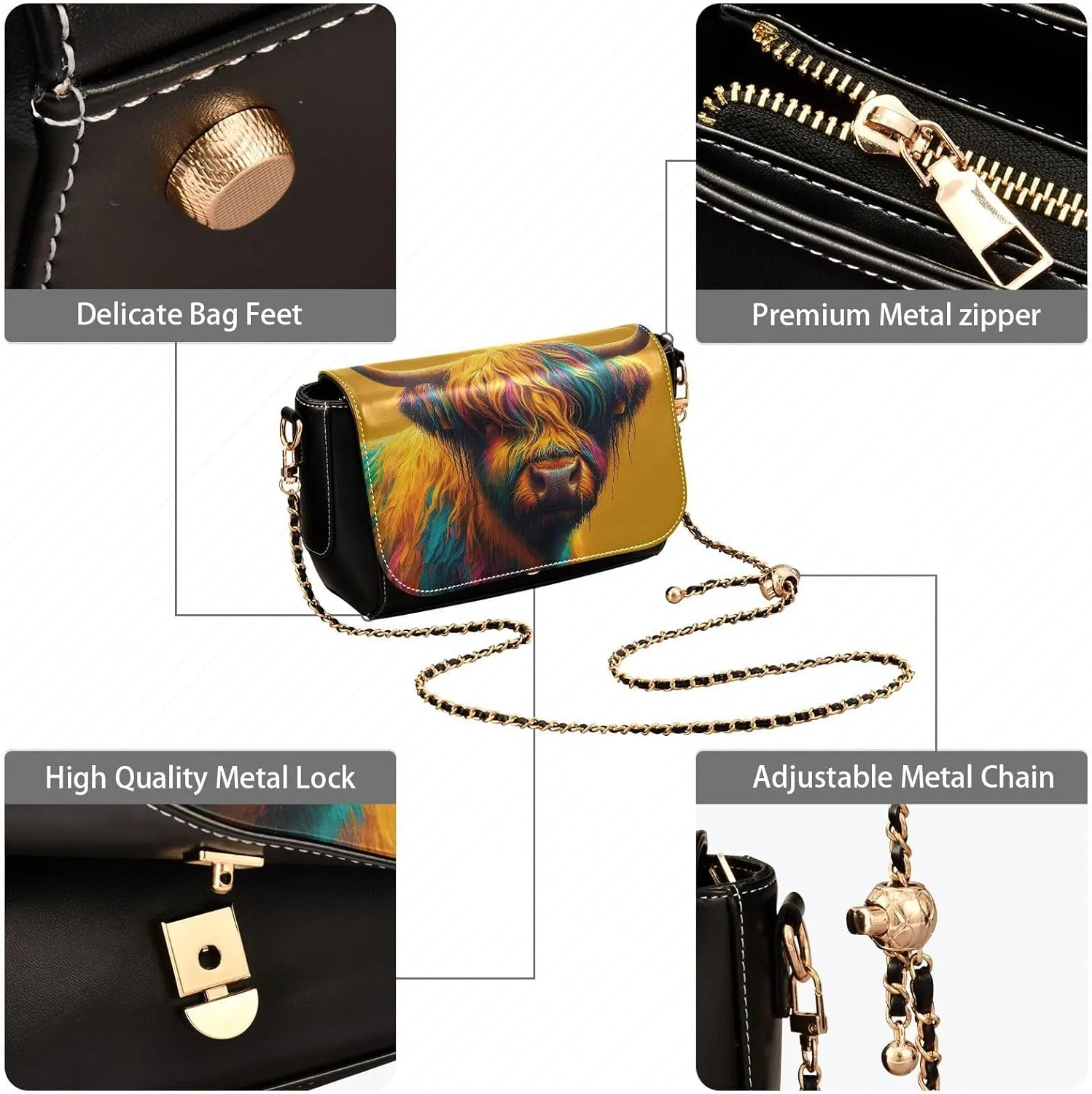 Crossbody Bags for Women Trendy Women's Black Shoulder Bag Small PU Leather Flap Cross Body Bag Handbags