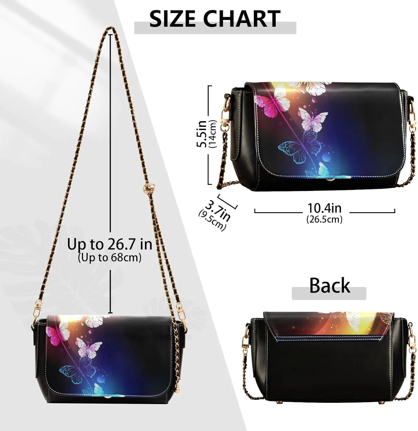 Crossbody Bags for Women Trendy Women's Black Shoulder Bag Small PU Leather Flap Cross Body Bag Handbags