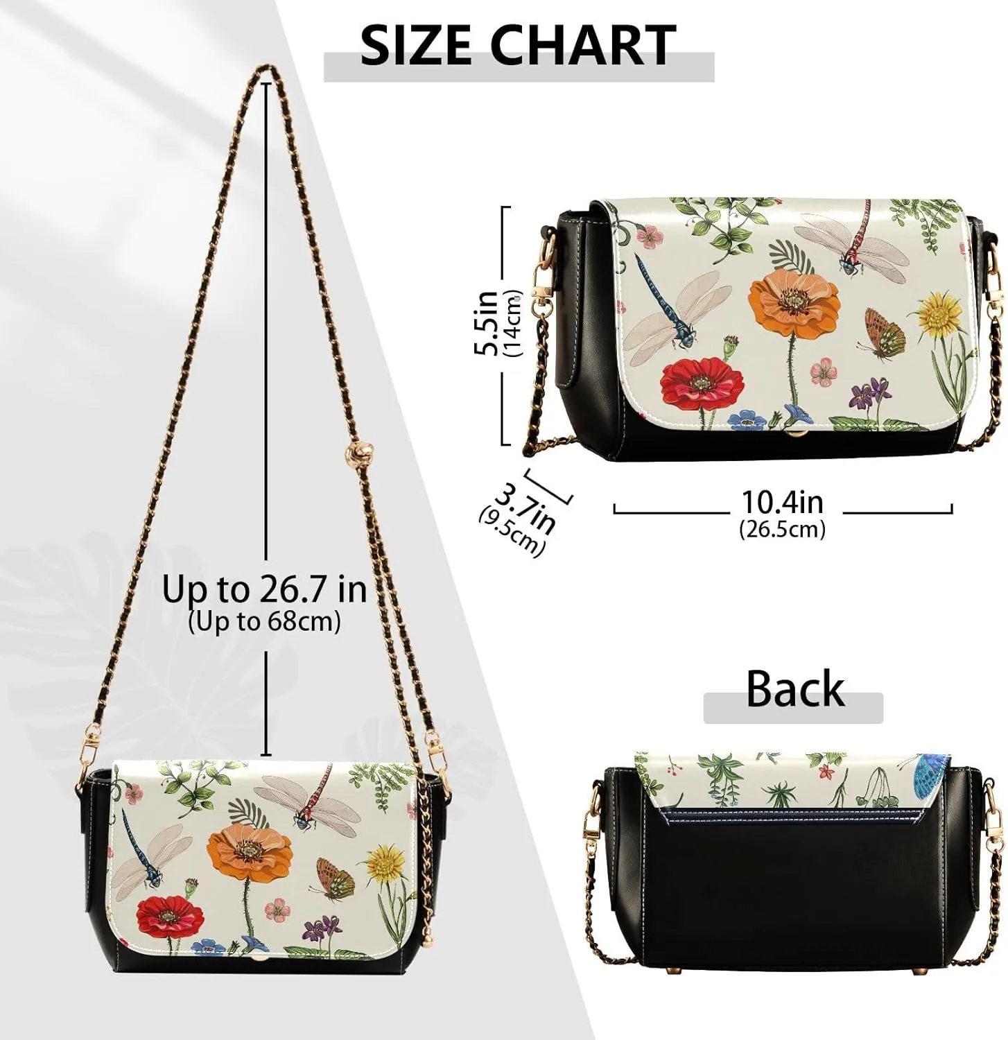 Crossbody Bags for Women Trendy Women's Black Shoulder Bag Small PU Leather Flap Cross Body Bag Handbags