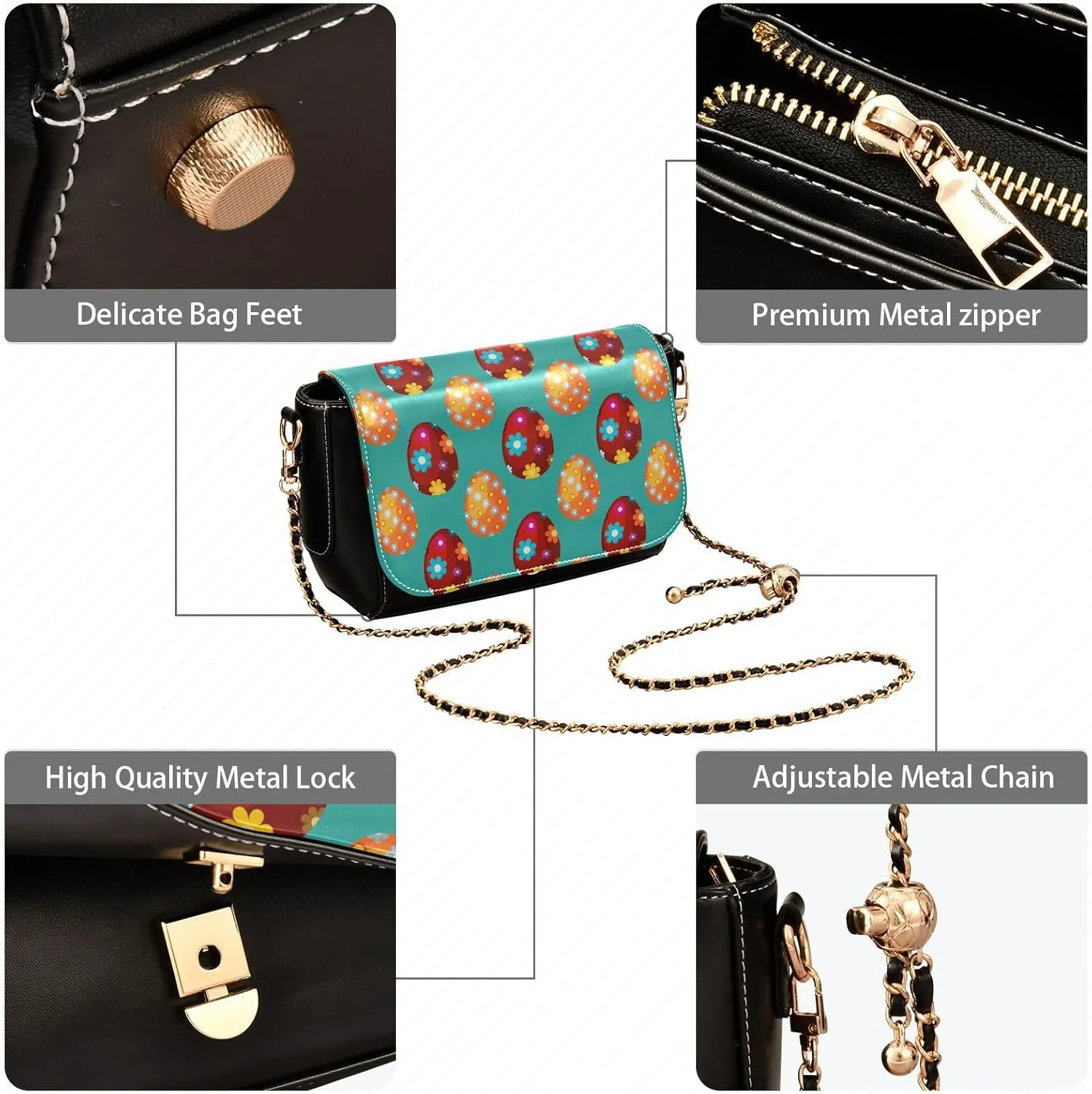 Crossbody Bags for Women Trendy Women's Black Shoulder Bag Small PU Leather Flap Cross Body Bag Handbags
