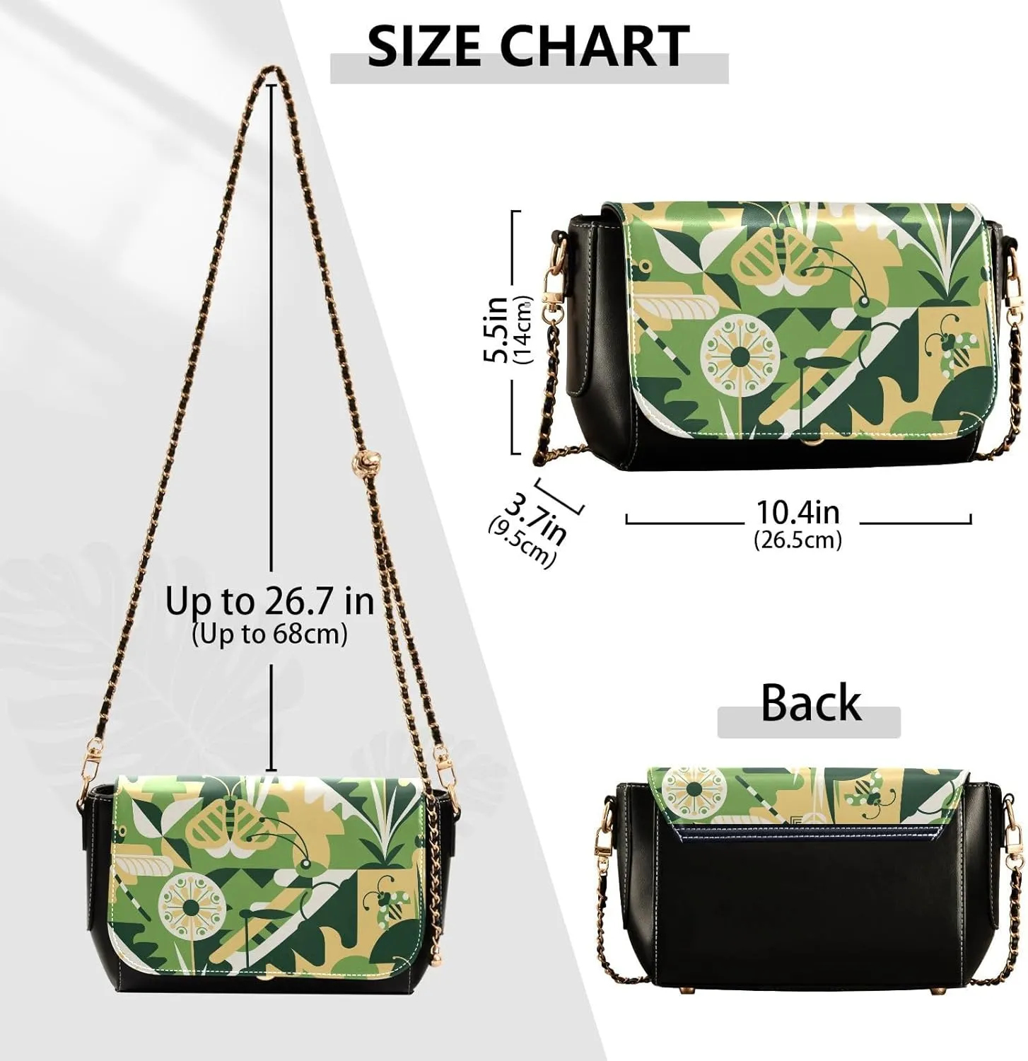 Crossbody Bags for Women Trendy Women's Black Shoulder Bag Small PU Leather Flap Cross Body Bag Handbags