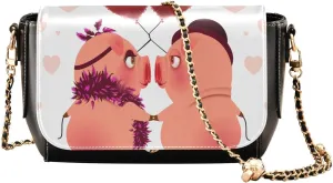 Crossbody Bags for Women Trendy Women's Black Shoulder Bag Small PU Leather Flap Cross Body Bag Handbags