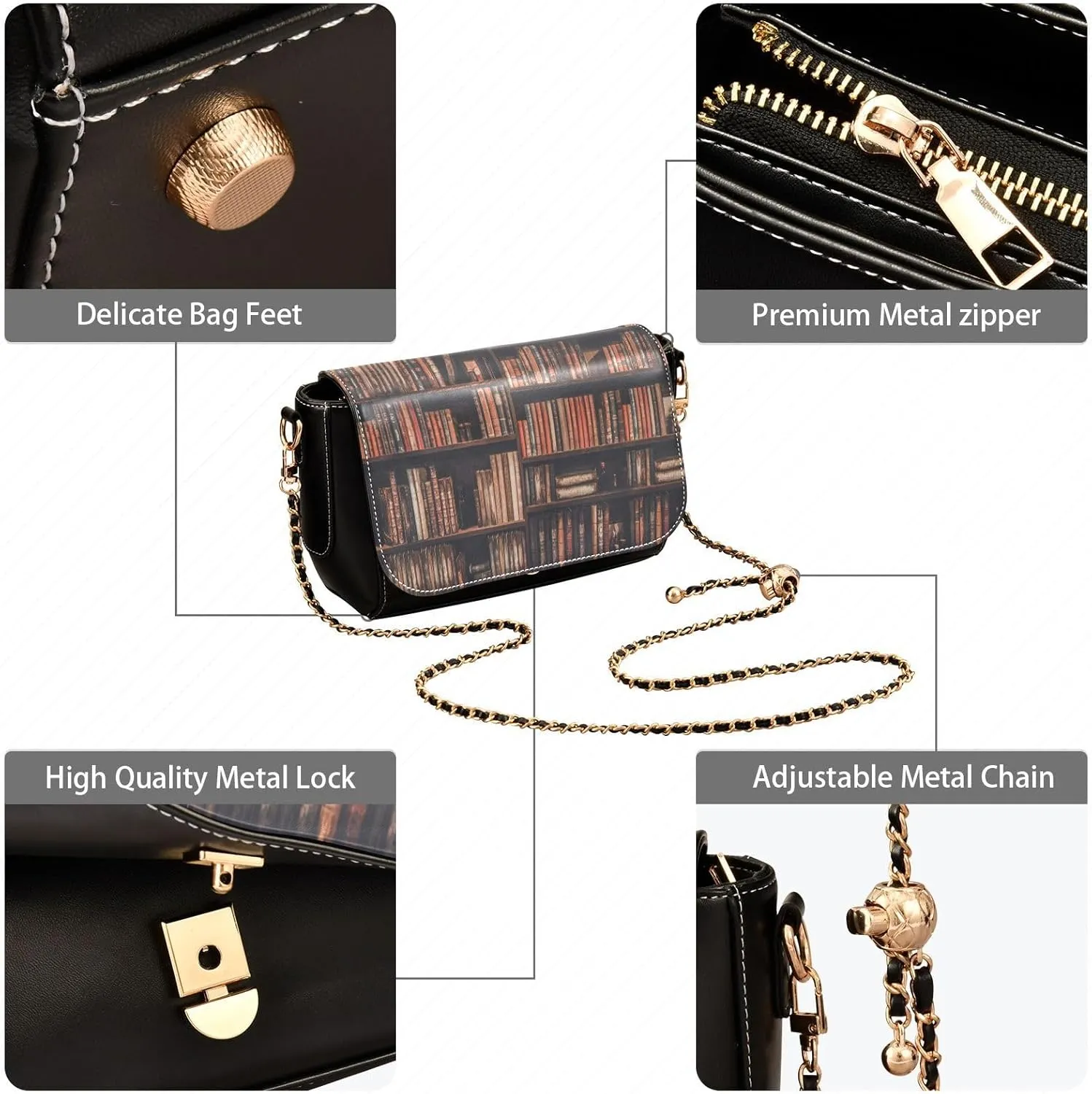 Crossbody Bags for Women Trendy Women's Black Shoulder Bag Small PU Leather Flap Cross Body Bag Handbags