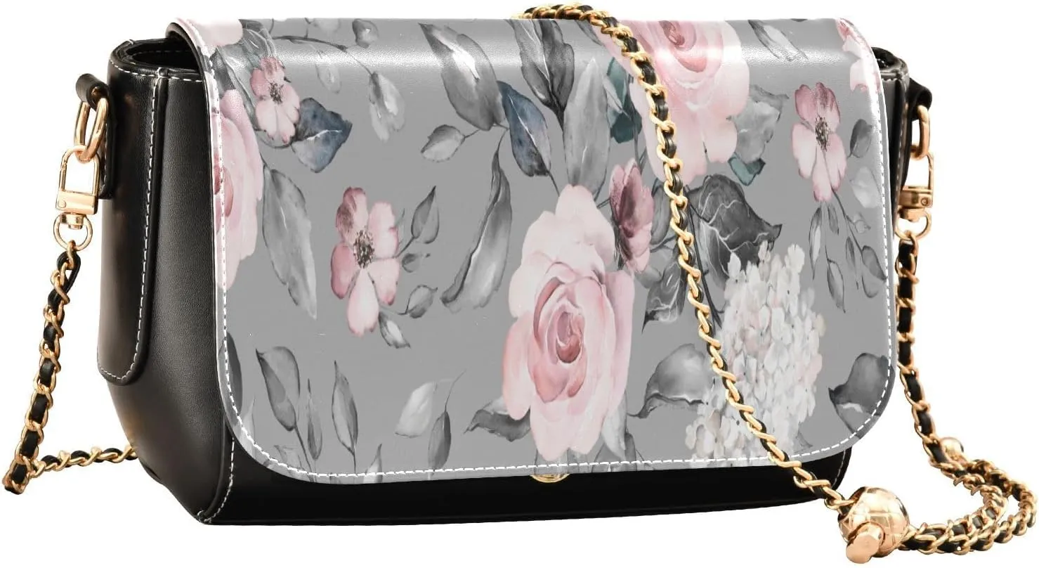 Crossbody Bags for Women Trendy Women's Black Shoulder Bag Small PU Leather Flap Cross Body Bag Handbags