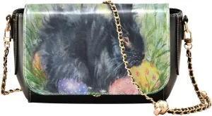Crossbody Bags for Women Trendy Women's Black Shoulder Bag Small PU Leather Flap Cross Body Bag Handbags