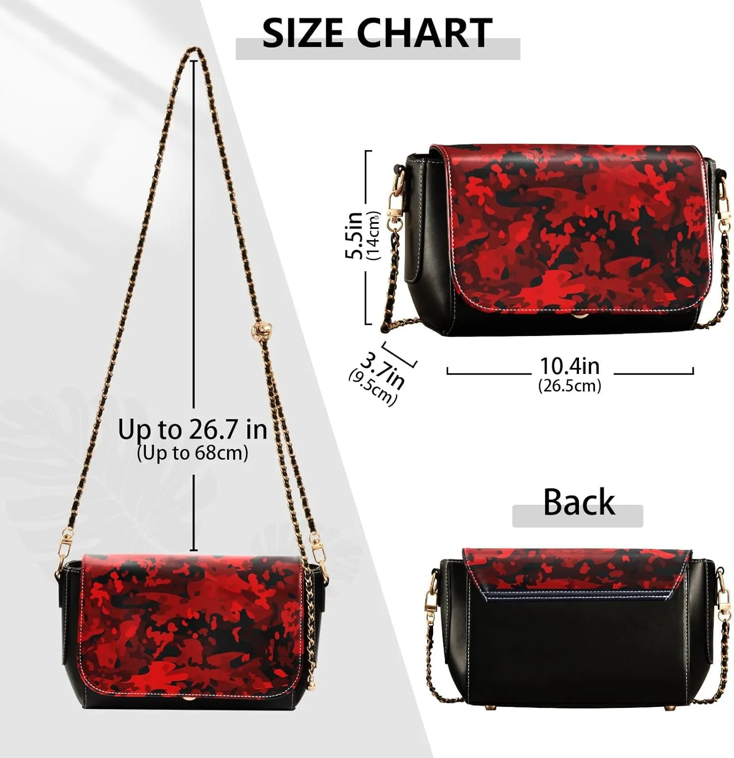 Crossbody Bags for Women Trendy Women's Black Shoulder Bag Small PU Leather Flap Cross Body Bag Handbags
