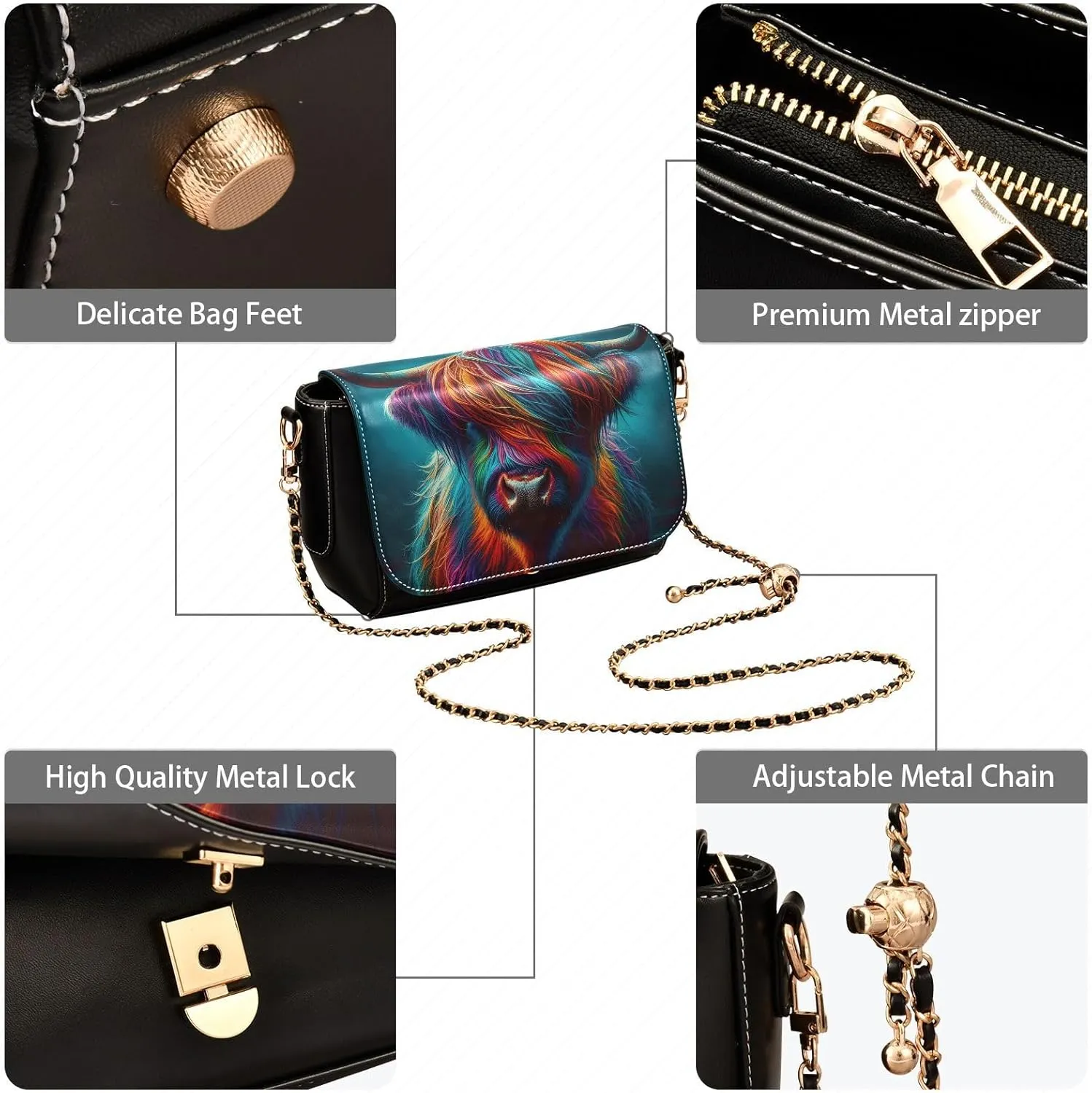 Crossbody Bags for Women Trendy Women's Black Shoulder Bag Small PU Leather Flap Cross Body Bag Handbags