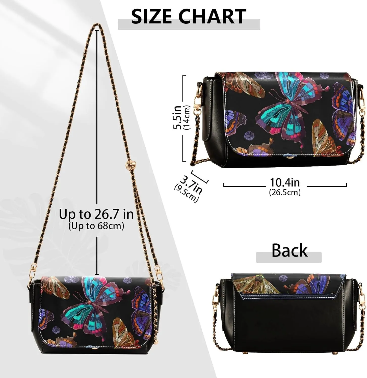 Crossbody Bags for Women Trendy Women's Black Shoulder Bag Small PU Leather Flap Cross Body Bag Handbags
