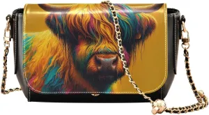 Crossbody Bags for Women Trendy Women's Black Shoulder Bag Small PU Leather Flap Cross Body Bag Handbags