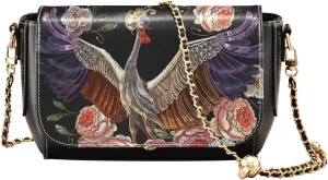 Crossbody Bags for Women Trendy Women's Black Shoulder Bag Small PU Leather Flap Cross Body Bag Handbags