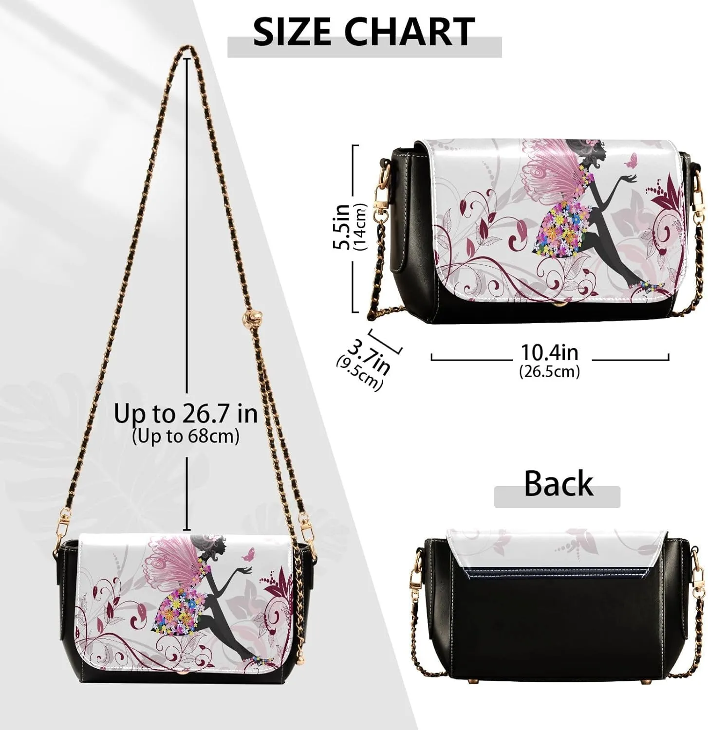 Crossbody Bags for Women Trendy Women's Black Shoulder Bag Small PU Leather Flap Cross Body Bag Handbags