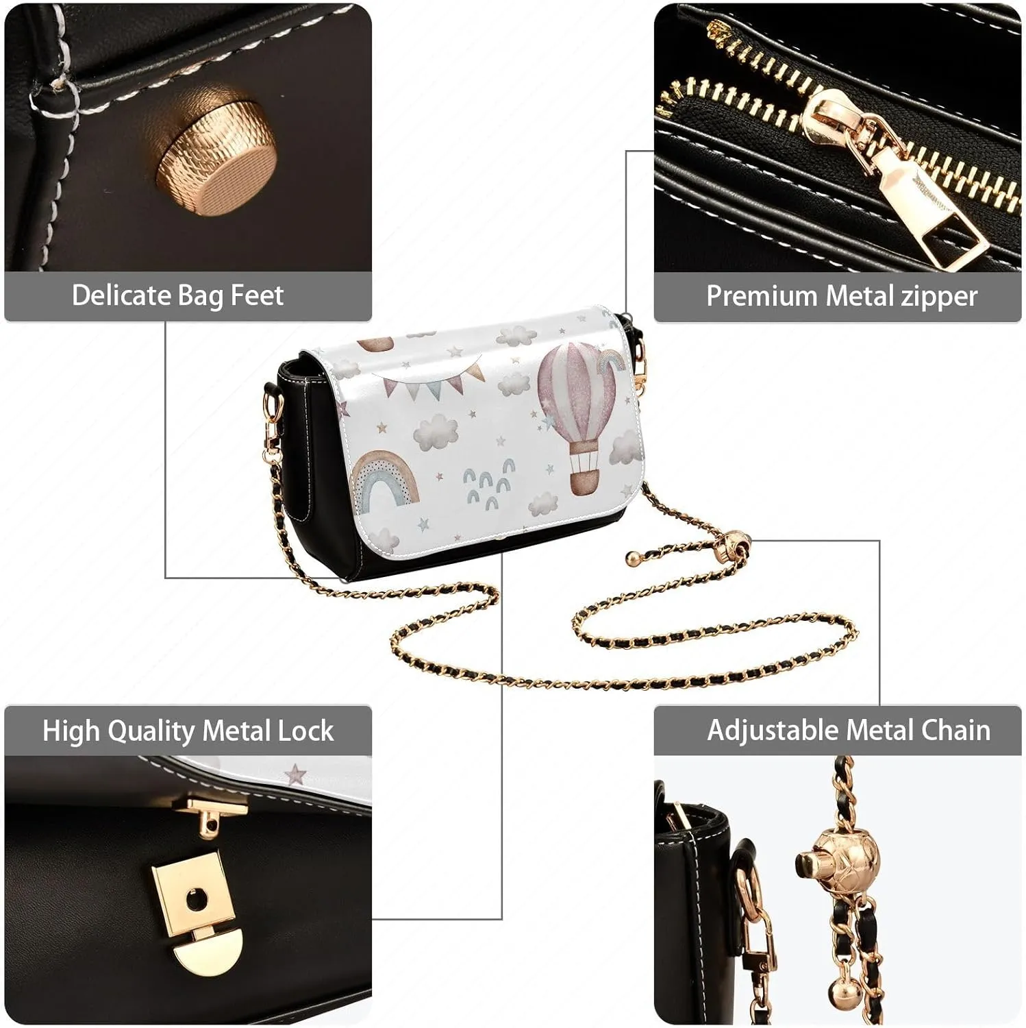 Crossbody Bags for Women Trendy Women's Black Shoulder Bag Small PU Leather Flap Cross Body Bag Handbags