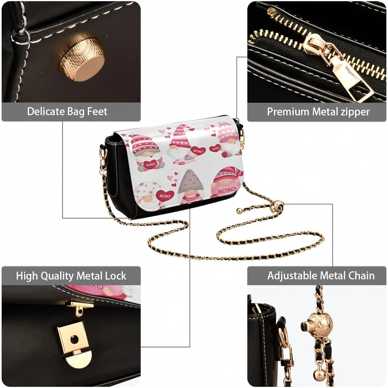 Crossbody Bags for Women Trendy Women's Black Shoulder Bag Small PU Leather Flap Cross Body Bag Handbags