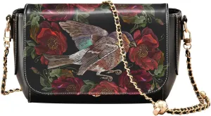 Crossbody Bags for Women Trendy Women's Black Shoulder Bag Small PU Leather Flap Cross Body Bag Handbags