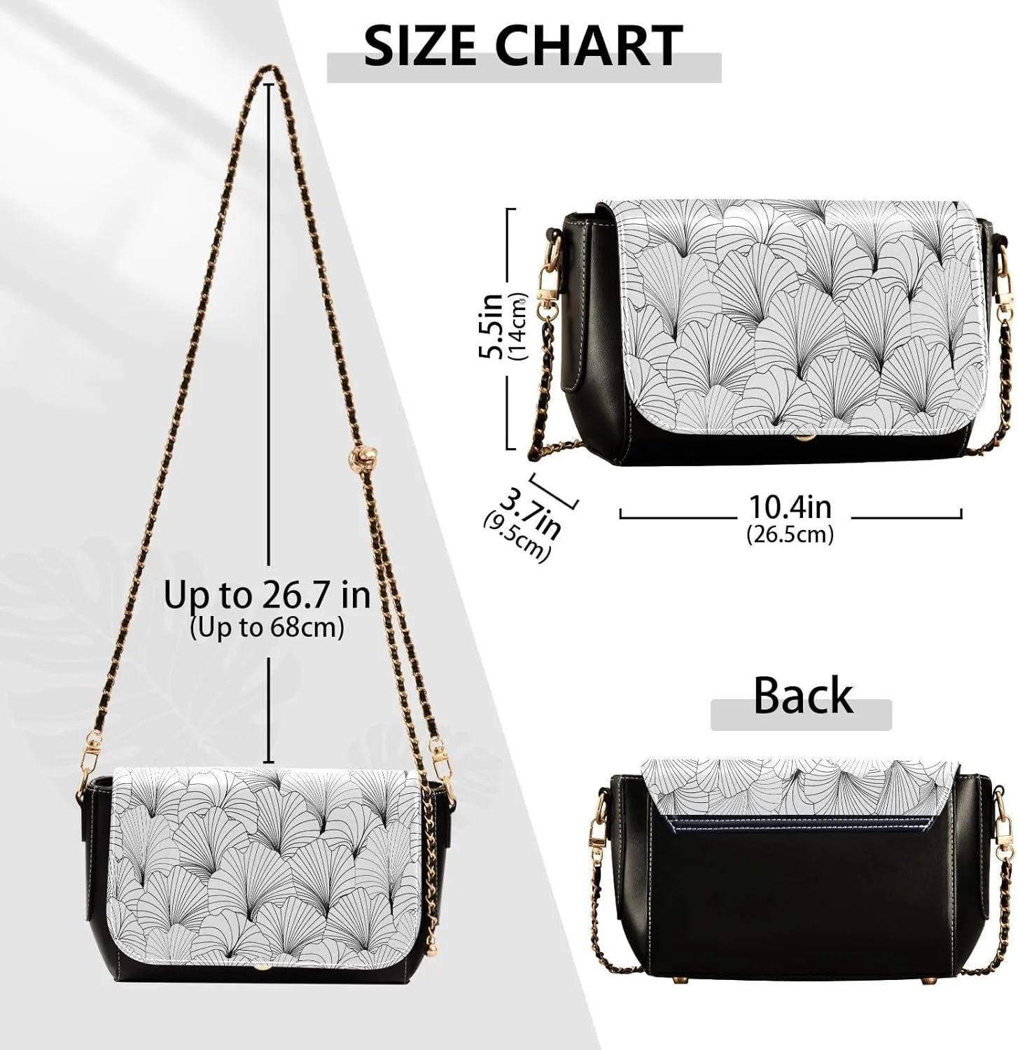 Crossbody Bags for Women Trendy Women's Black Shoulder Bag Small PU Leather Flap Cross Body Bag Handbags
